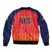 Custom Spain Football 2026 Bomber Jacket La Roja Brave Bull Striped Style