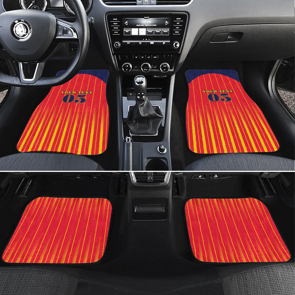 Custom Spain Football 2026 Car Mats La Roja Brave Bull Striped Style