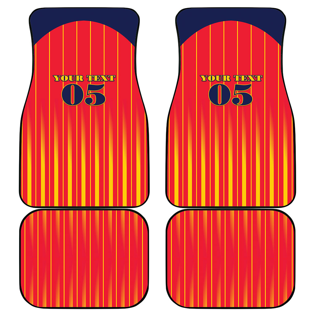 Custom Spain Football 2026 Car Mats La Roja Brave Bull Striped Style