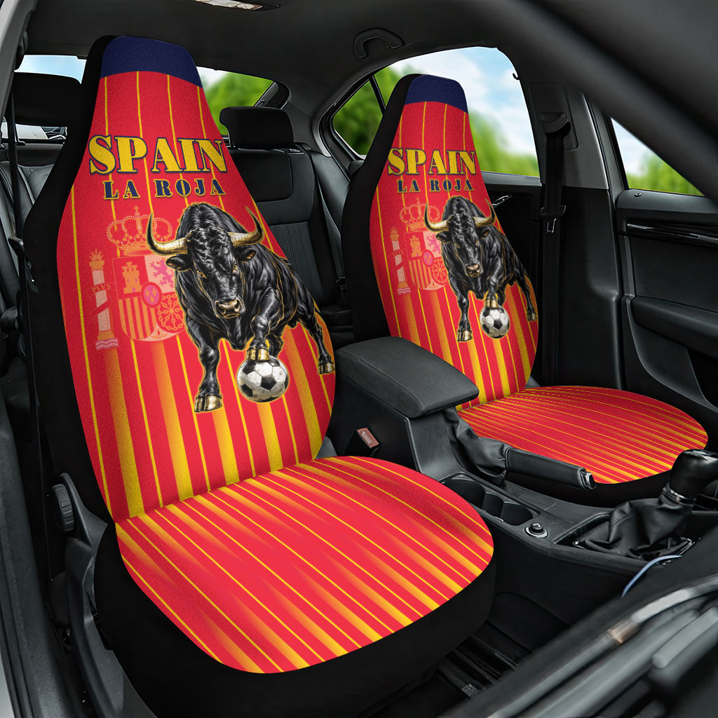 Spain Football 2026 Car Seat Cover La Roja Brave Bull Striped Style