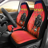 Spain Football 2026 Car Seat Cover La Roja Brave Bull Striped Style