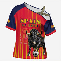 Custom Spain Football 2026 Cross Shoulder Shirt La Roja Brave Bull Striped Style