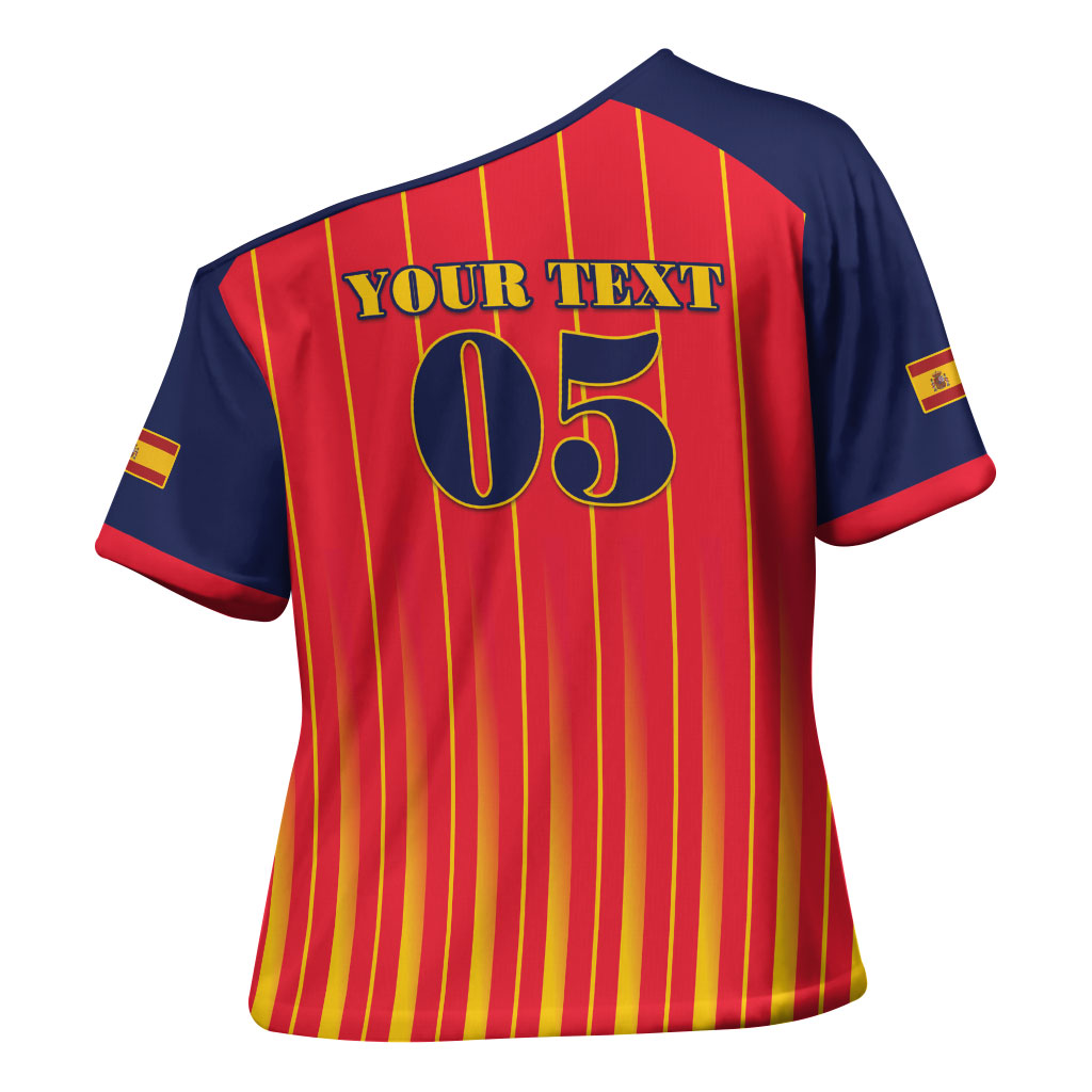 Custom Spain Football 2026 Cross Shoulder Shirt La Roja Brave Bull Striped Style