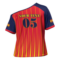 Custom Spain Football 2026 Cross Shoulder Shirt La Roja Brave Bull Striped Style