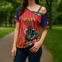 Custom Spain Football 2026 Cross Shoulder Shirt La Roja Brave Bull Striped Style