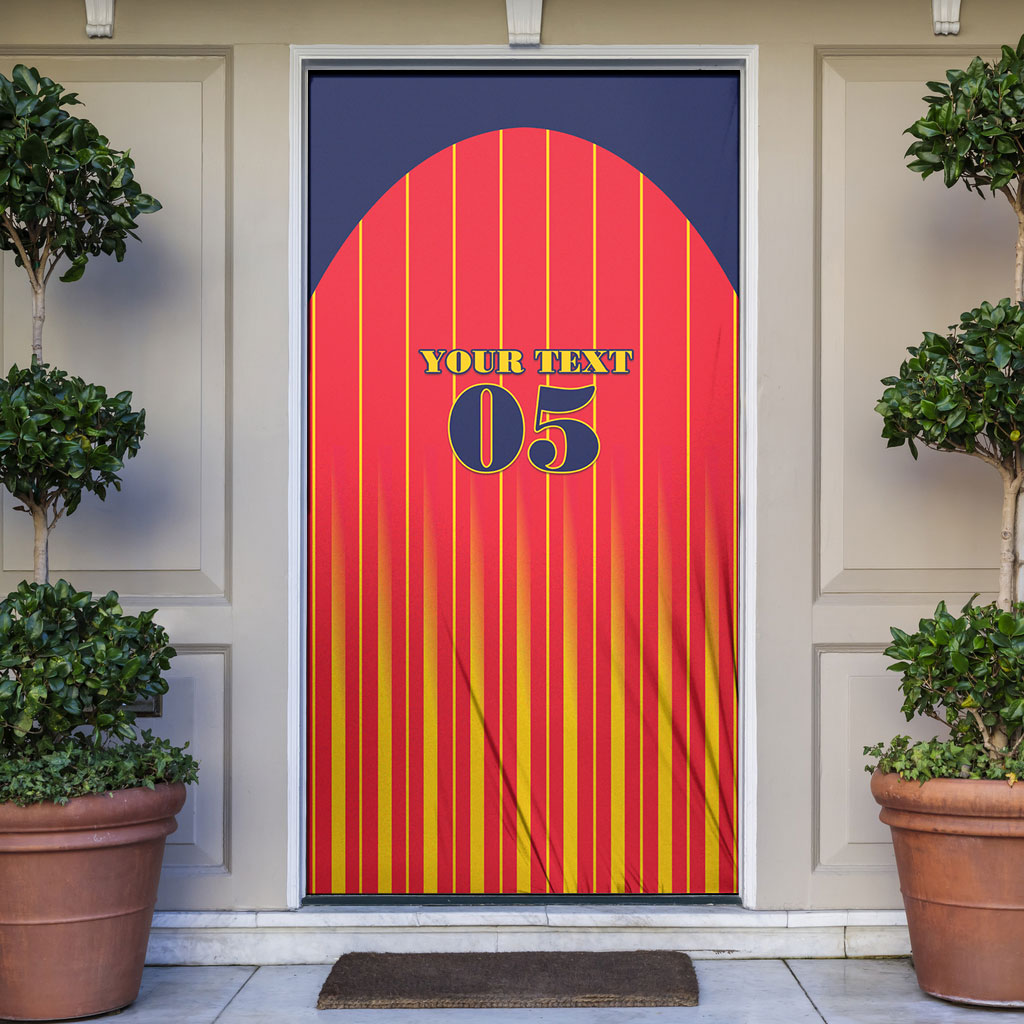 Custom Spain Football 2026 Door Cover La Roja Brave Bull Striped Style