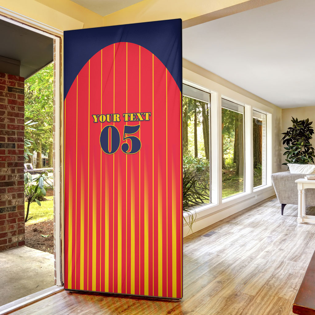Custom Spain Football 2026 Door Cover La Roja Brave Bull Striped Style