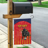 Spain Football 2026 Garden Flag La Roja Brave Bull Striped Style