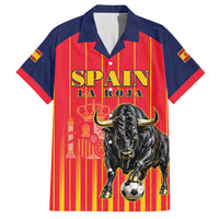 Custom Spain Football 2026 Hawaiian Shirt La Roja Brave Bull Striped Style
