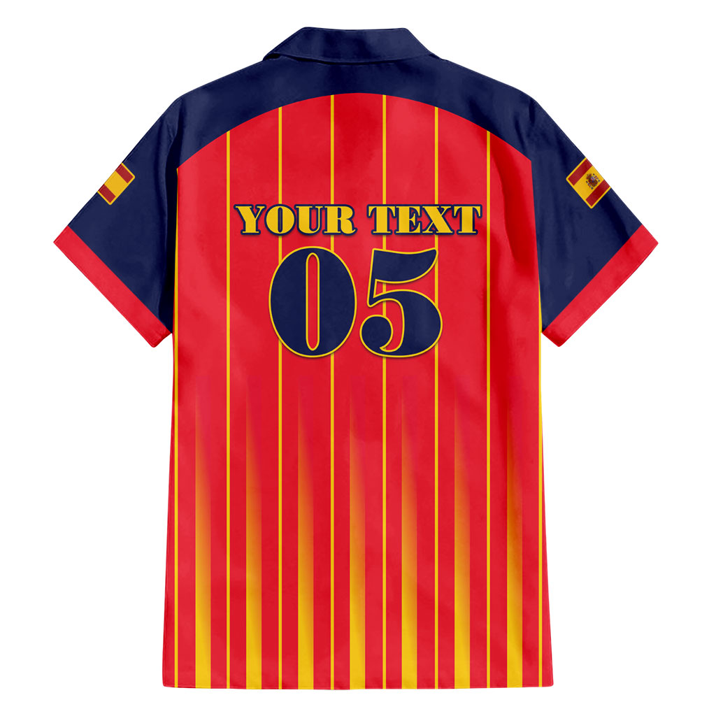 Custom Spain Football 2026 Hawaiian Shirt La Roja Brave Bull Striped Style