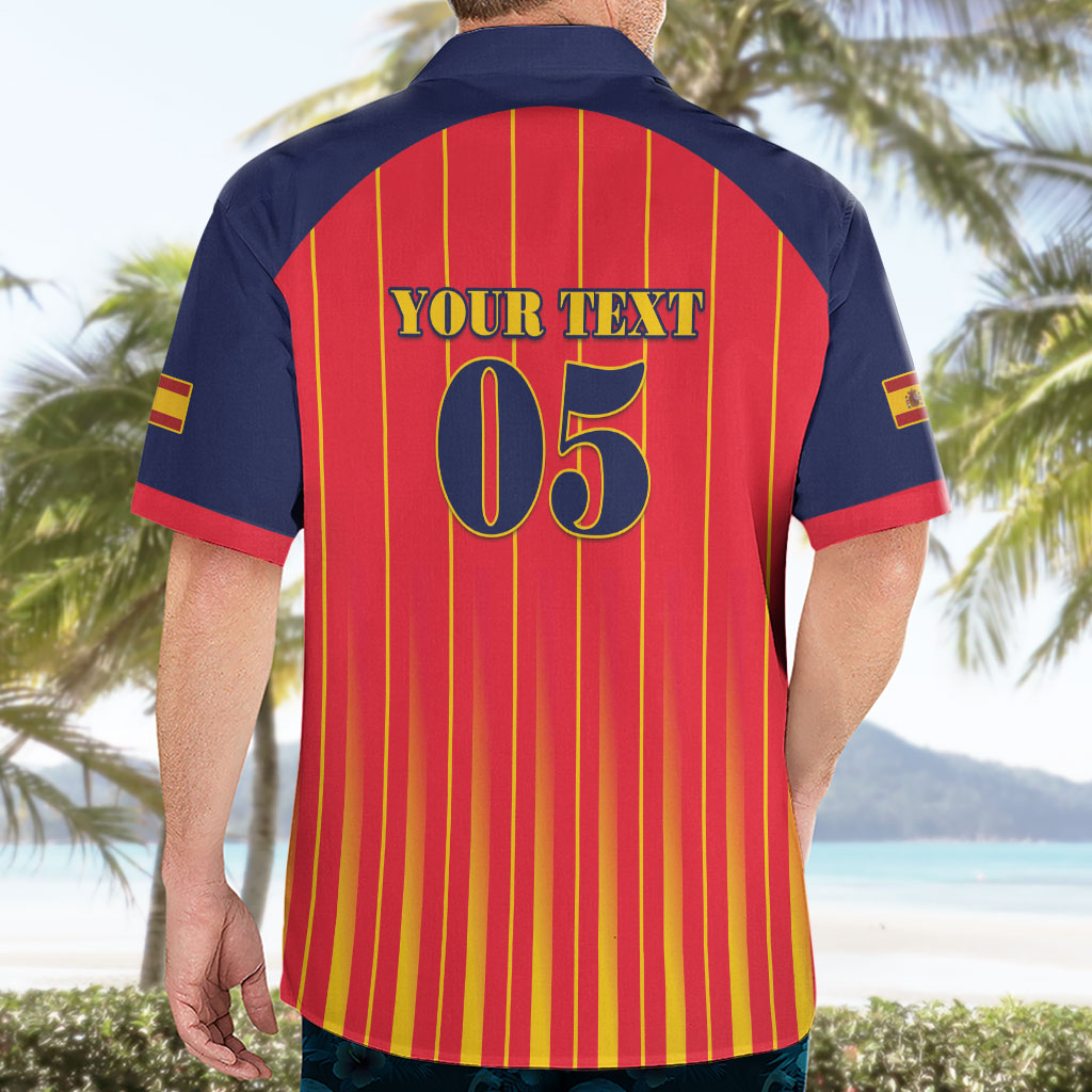 Custom Spain Football 2026 Hawaiian Shirt La Roja Brave Bull Striped Style