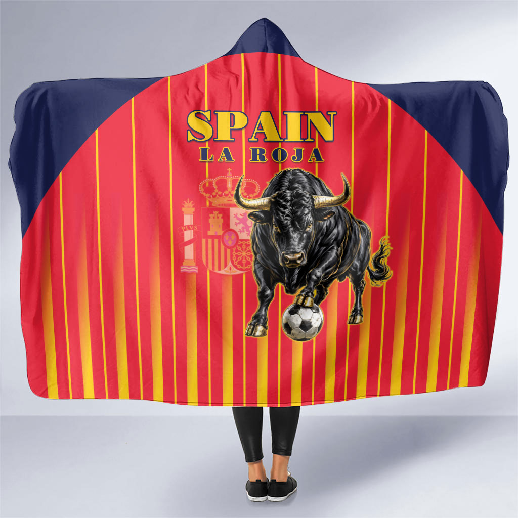 Spain Football 2026 Hooded Blanket La Roja Brave Bull Striped Style