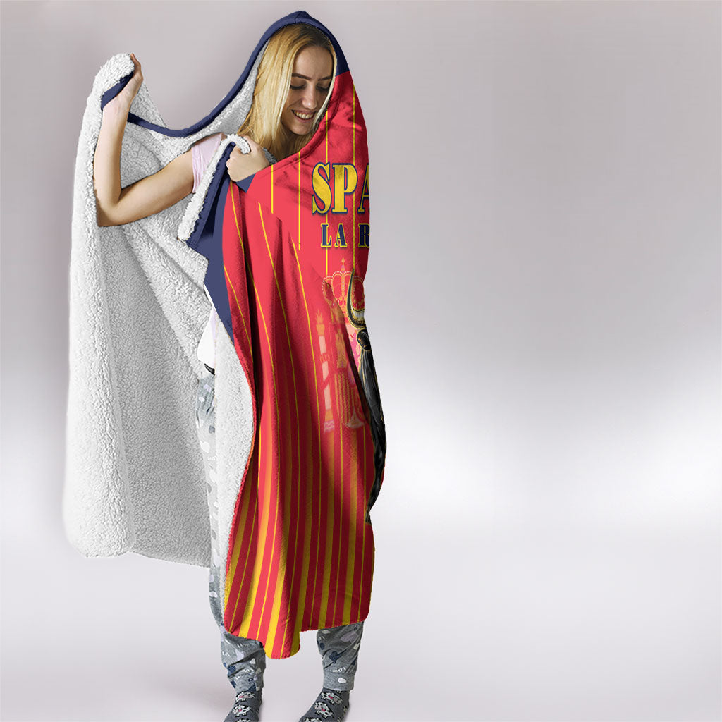 Spain Football 2026 Hooded Blanket La Roja Brave Bull Striped Style