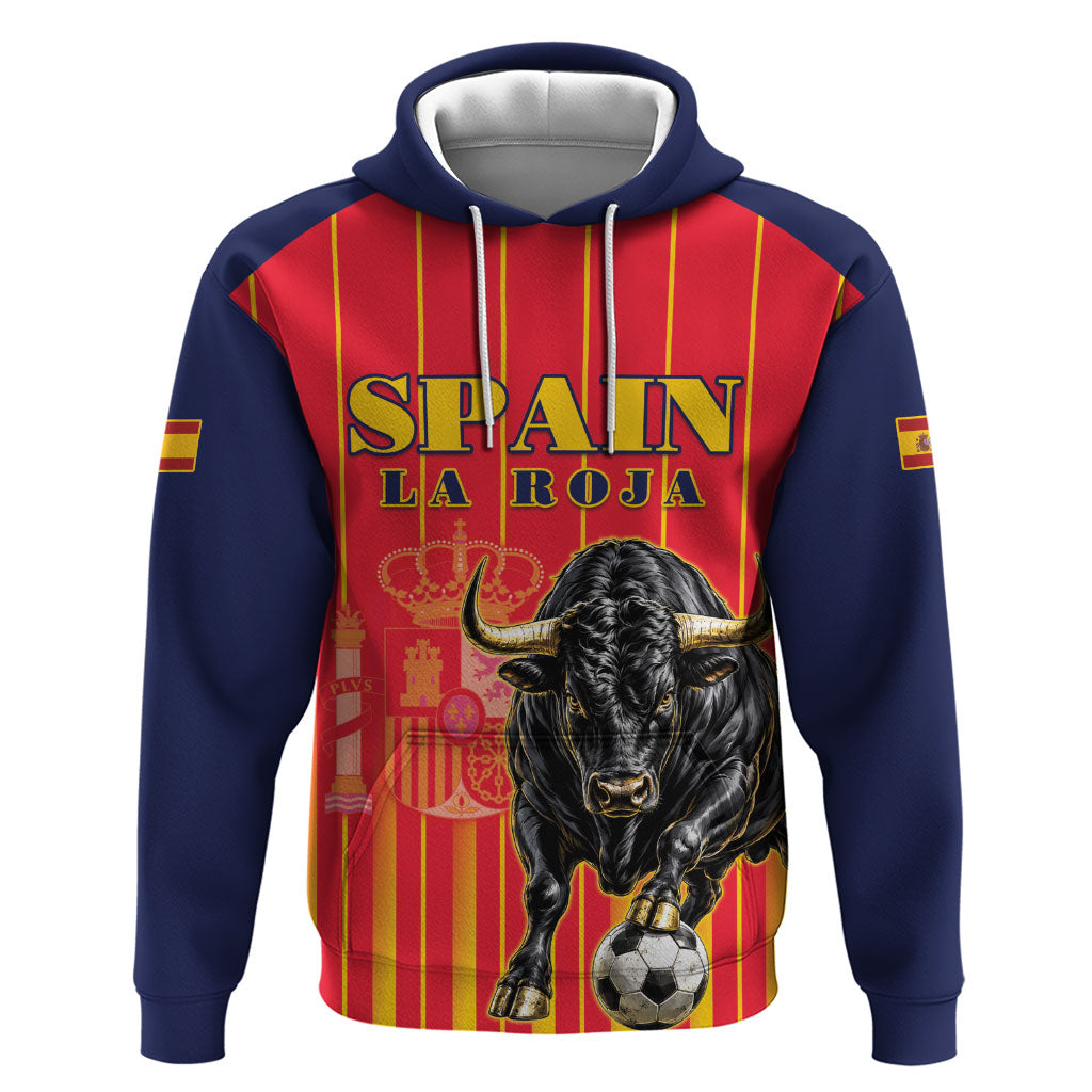 Custom Spain Football 2026 Hoodie La Roja Brave Bull Striped Style