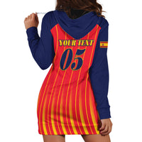 Custom Spain Football 2026 Hoodie Dress La Roja Brave Bull Striped Style