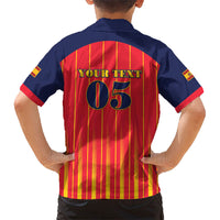 Custom Spain Football 2026 Kid Hawaiian Shirt La Roja Brave Bull Striped Style