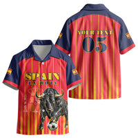 Custom Spain Football 2026 Kid Hawaiian Shirt La Roja Brave Bull Striped Style LT05