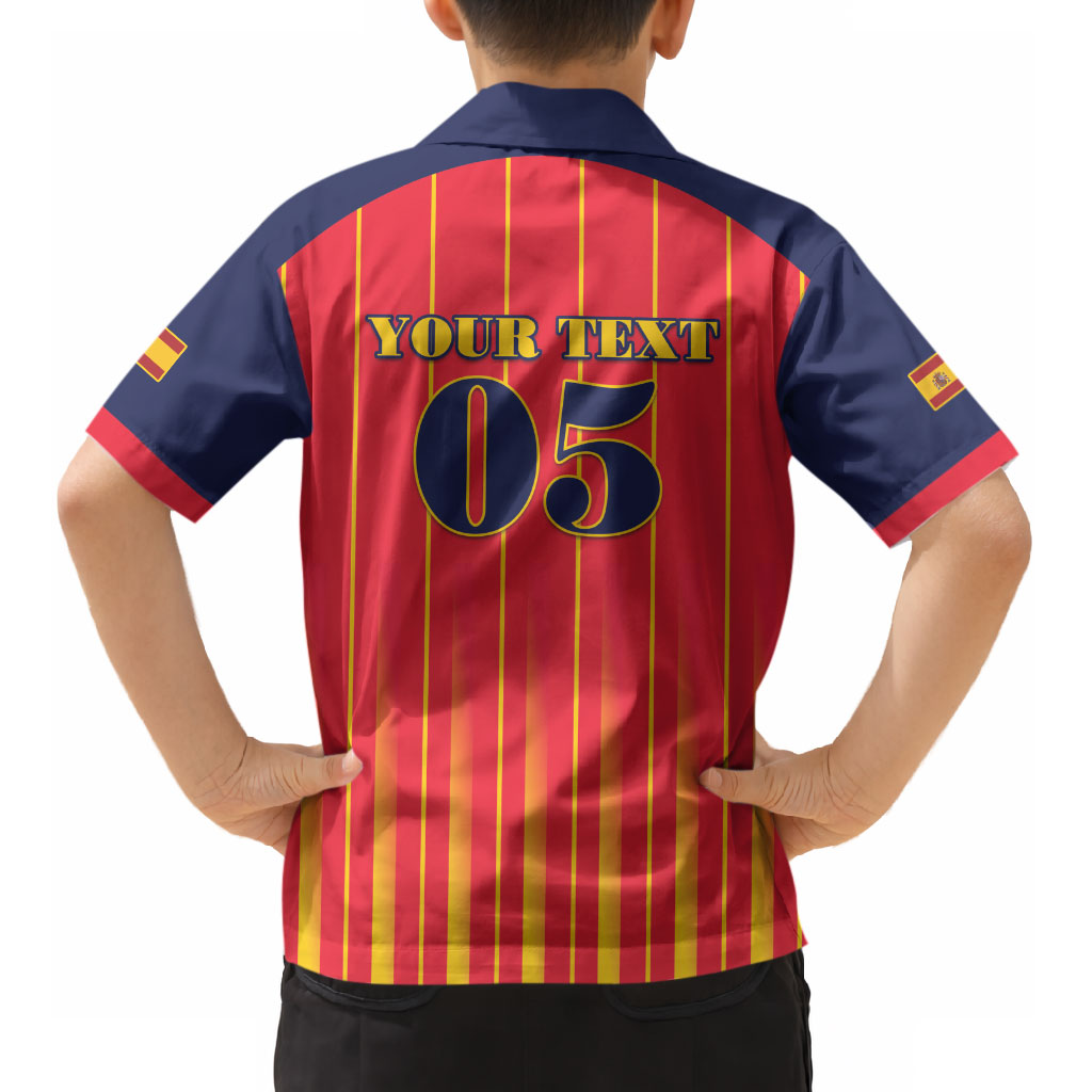 Custom Spain Football 2026 Kid Hawaiian Shirt La Roja Brave Bull Striped Style LT05