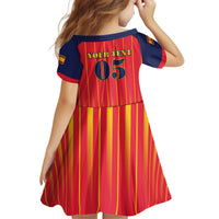 Custom Spain Football 2026 Kid Short Sleeve Dress La Roja Brave Bull Striped Style
