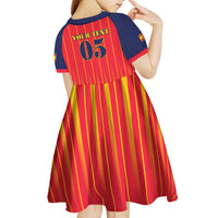 Custom Spain Football 2026 Kid Short Sleeve Dress La Roja Brave Bull Striped Style