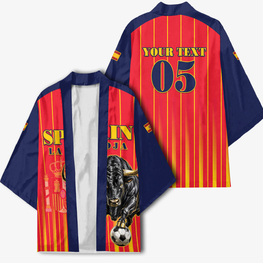 Custom Spain Football 2026 Kimono La Roja Brave Bull Striped Style