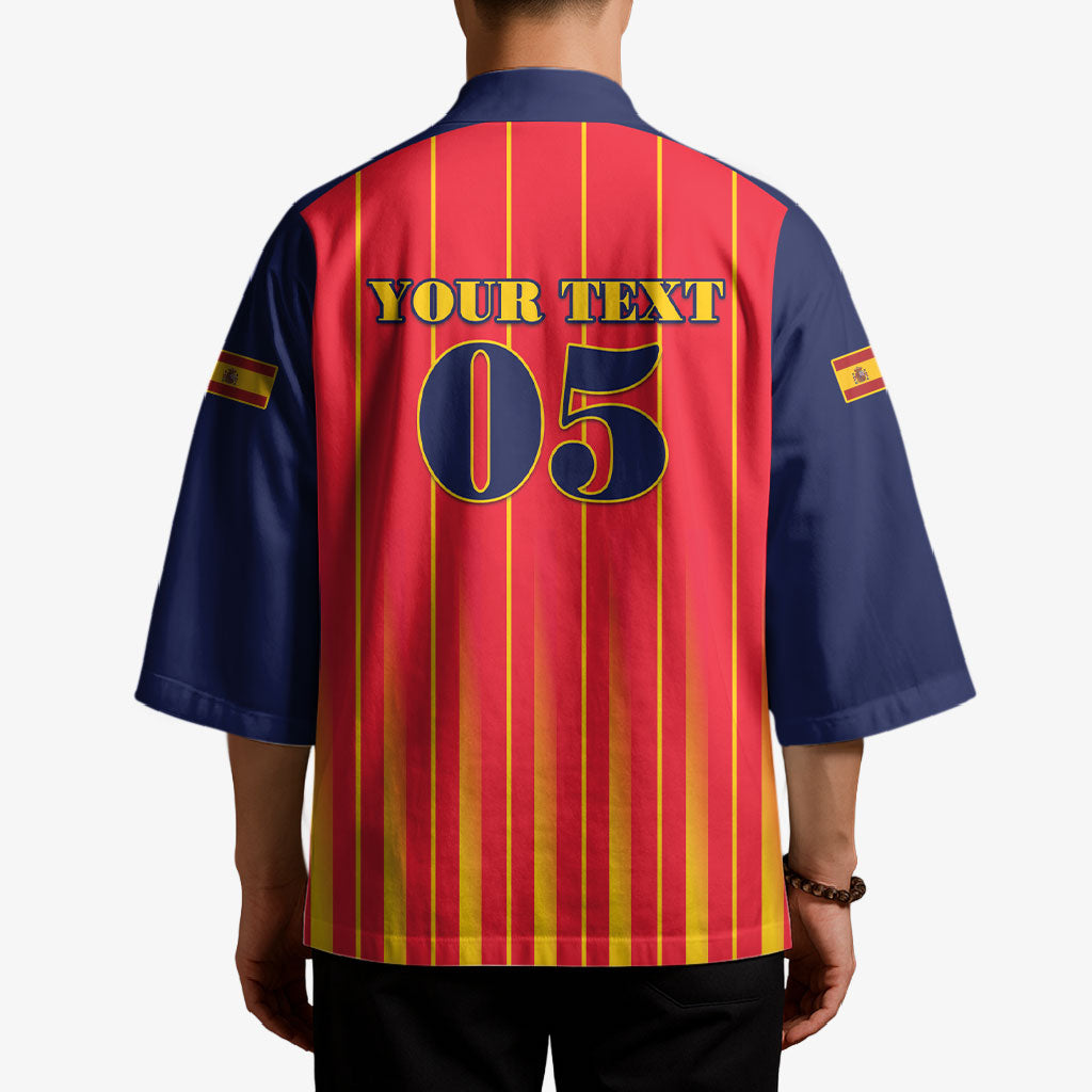 Custom Spain Football 2026 Kimono La Roja Brave Bull Striped Style