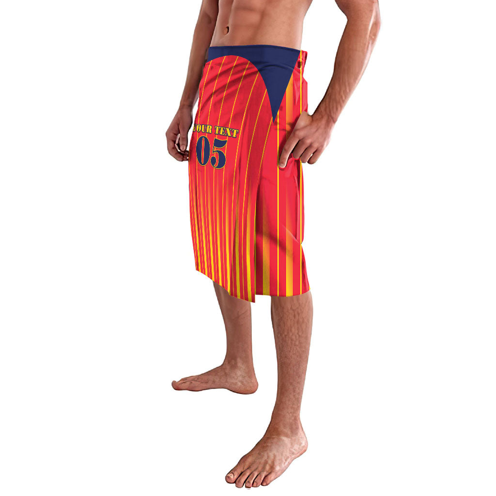 Custom Spain Football 2026 Lavalava La Roja Brave Bull Striped Style