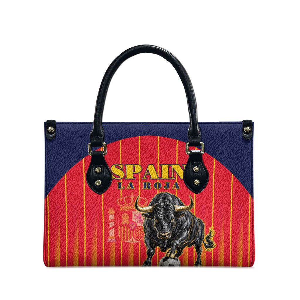 Spain Football 2026 Leather Bag La Roja Brave Bull Striped Style