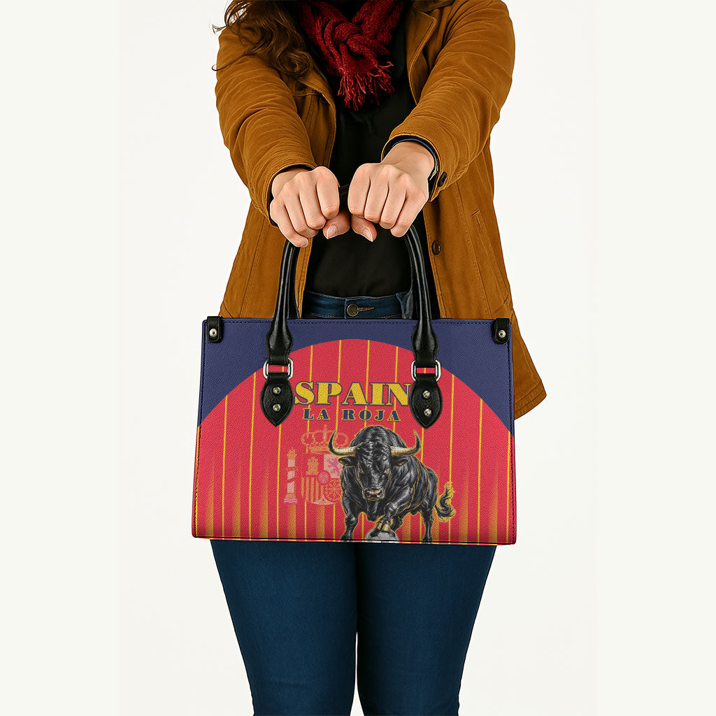 Spain Football 2026 Leather Bag La Roja Brave Bull Striped Style