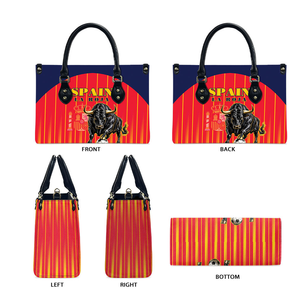 Spain Football 2026 Leather Bag La Roja Brave Bull Striped Style