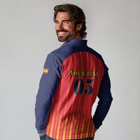 Custom Spain Football 2026 Long Sleeve Polo Shirt La Roja Brave Bull Striped Style