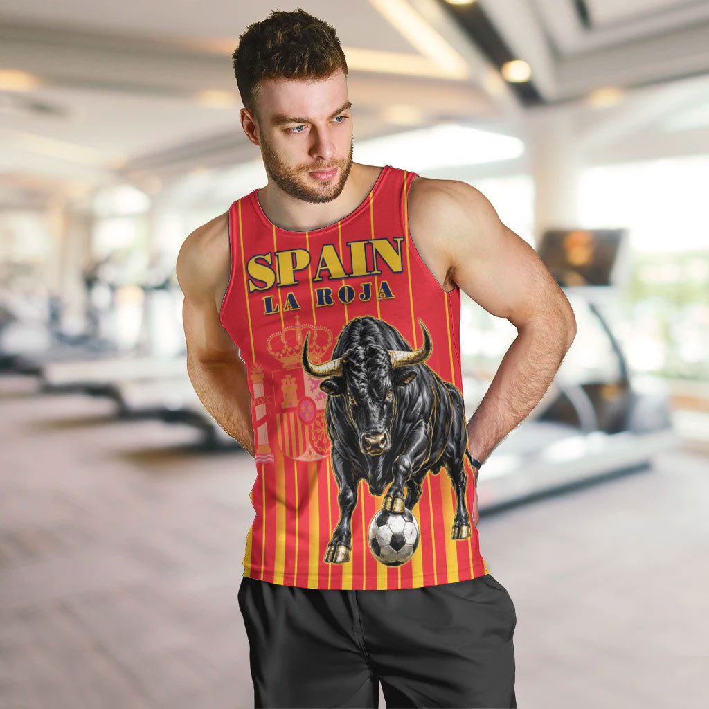 Custom Spain Football 2026 Men Tank Top La Roja Brave Bull Striped Style