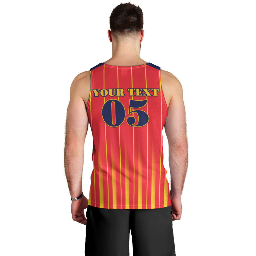 Custom Spain Football 2026 Men Tank Top La Roja Brave Bull Striped Style