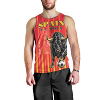 Custom Spain Football 2026 Men Tank Top La Roja Brave Bull Striped Style
