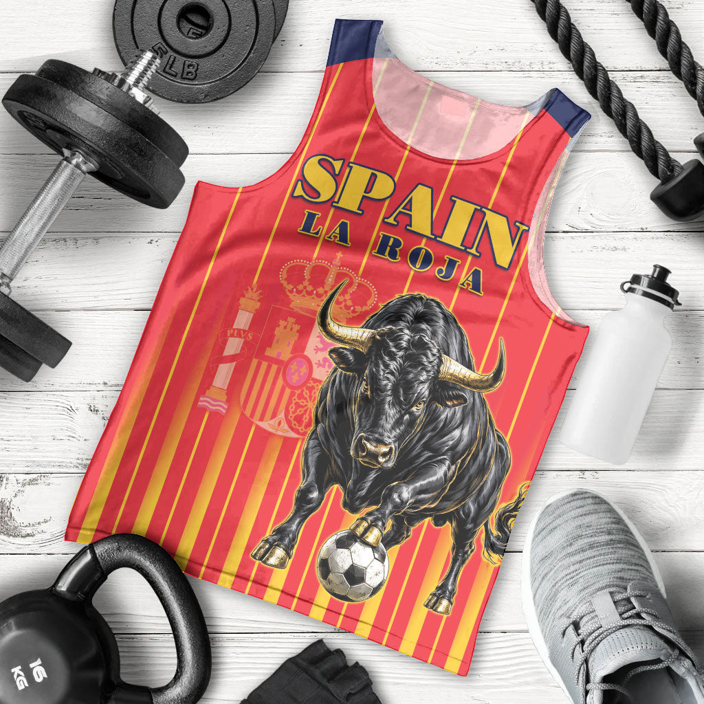 Custom Spain Football 2026 Men Tank Top La Roja Brave Bull Striped Style