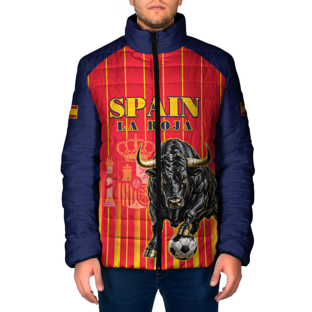 Custom Spain Football 2026 Padded Jacket La Roja Brave Bull Striped Style