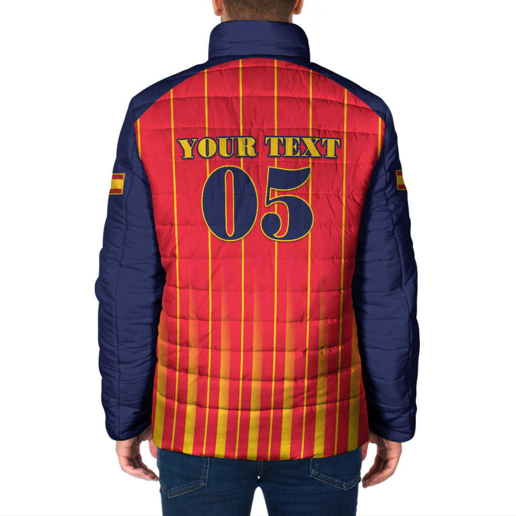 Custom Spain Football 2026 Padded Jacket La Roja Brave Bull Striped Style