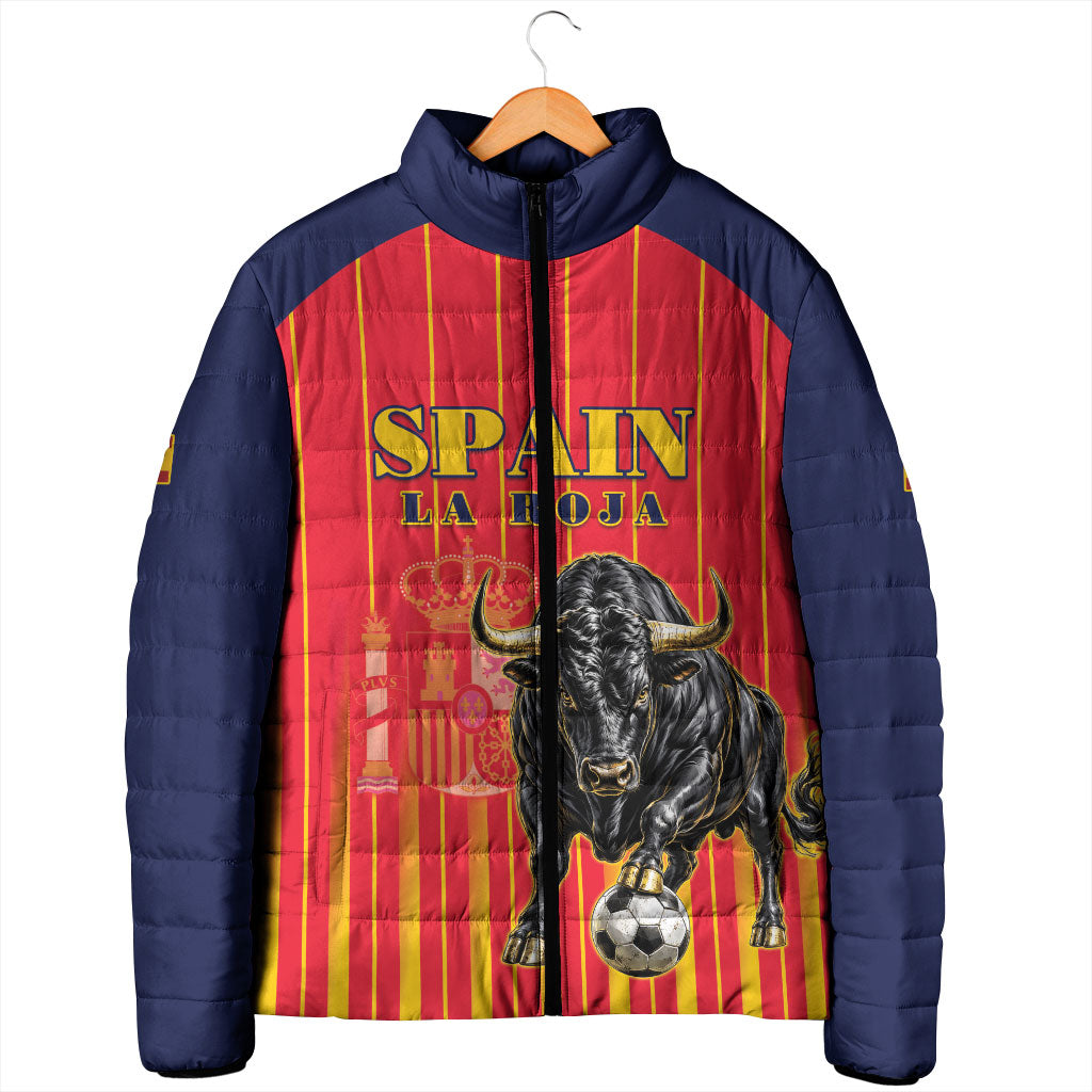 Custom Spain Football 2026 Padded Jacket La Roja Brave Bull Striped Style