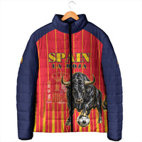 Custom Spain Football 2026 Padded Jacket La Roja Brave Bull Striped Style