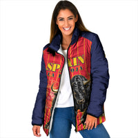 Custom Spain Football 2026 Padded Jacket La Roja Brave Bull Striped Style