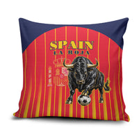 Spain Football 2026 Pillow Cover La Roja Brave Bull Striped Style