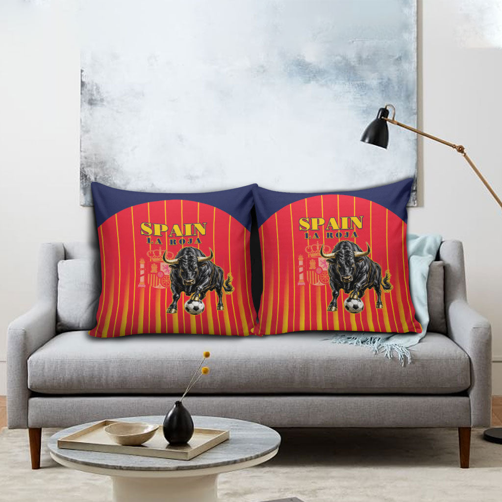 Spain Football 2026 Pillow Cover La Roja Brave Bull Striped Style