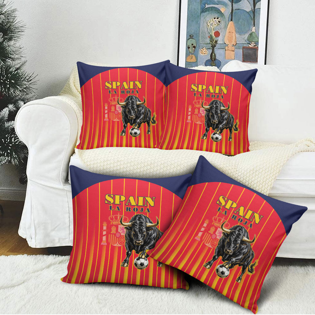 Spain Football 2026 Pillow Cover La Roja Brave Bull Striped Style