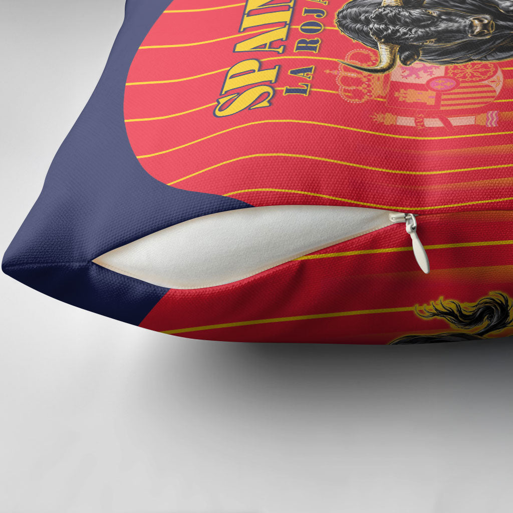 Spain Football 2026 Pillow Cover La Roja Brave Bull Striped Style