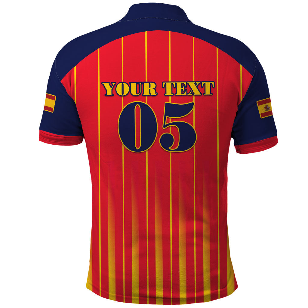 Custom Spain Football 2026 Polo Shirt La Roja Brave Bull Striped Style