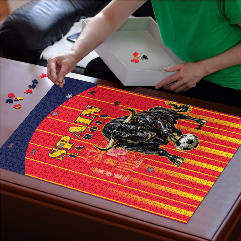 Spain Football 2026 Puzzle La Roja Brave Bull Striped Style