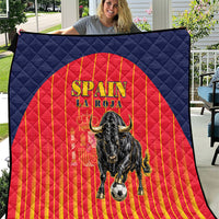 Spain Football 2026 Quilt La Roja Brave Bull Striped Style