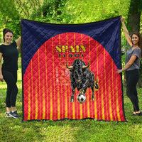 Spain Football 2026 Quilt La Roja Brave Bull Striped Style