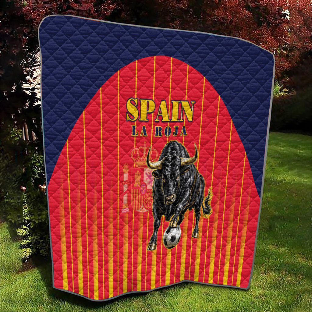 Spain Football 2026 Quilt La Roja Brave Bull Striped Style