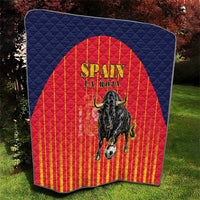 Spain Football 2026 Quilt La Roja Brave Bull Striped Style